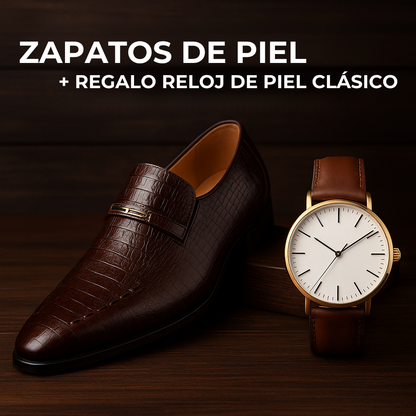 Krokodillen - Zapatos de piel cómodos y lujosos para hombre